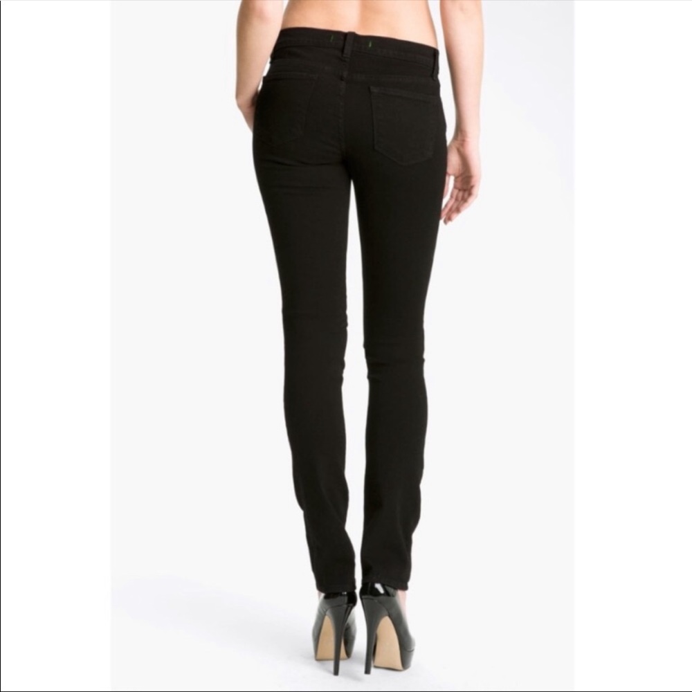 J Brand The Pencil Leg in Shadow Black Skinny Low Rise Jeans Size 25 inseam 34" - Picture 2 of 11